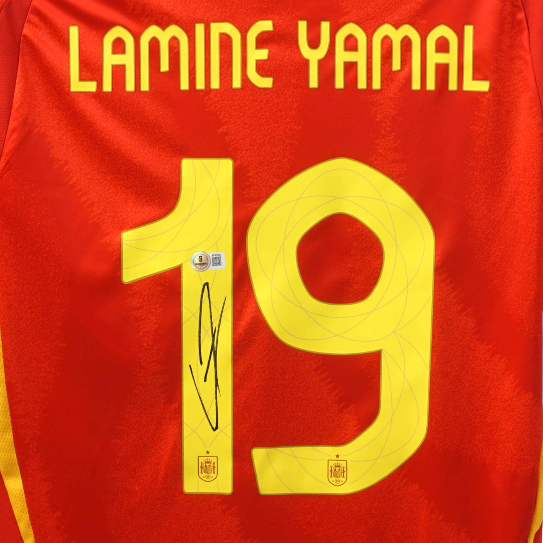 Lamine Yamal Signed Spain EURO 2024 Final Soccer Jersey #19 with Beckett COA